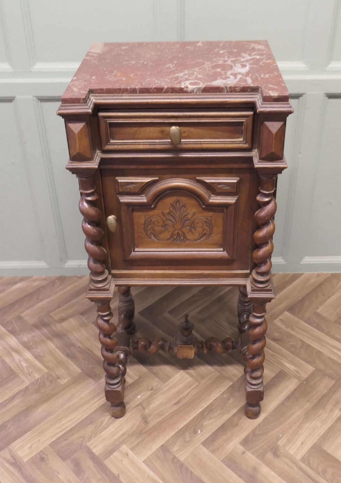 French Walnut Barley Twist Night Table Or Side Cupboard This Is A Very Attractive Piece O photo furniture