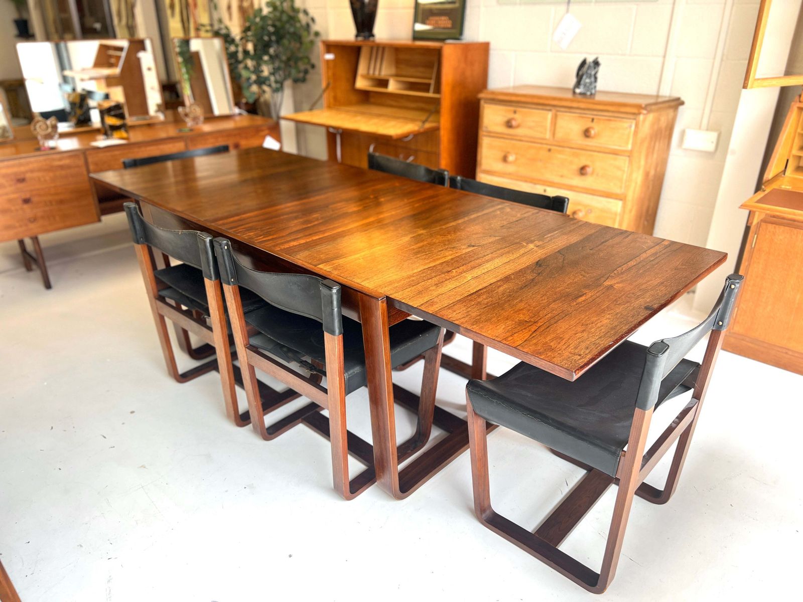 Gunther Hoffstead Rosewood Extending Dining Table & 6 Chairs For Uniflex