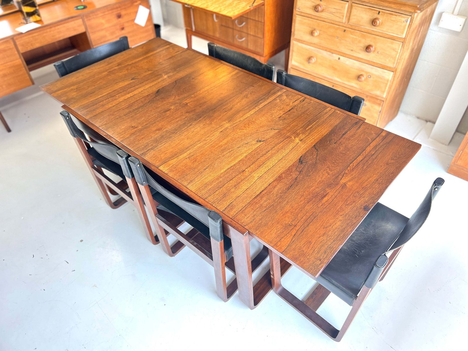 Gunther Hoffstead Rosewood Extending Dining Table & 6 Chairs For Uniflex photo Furniture