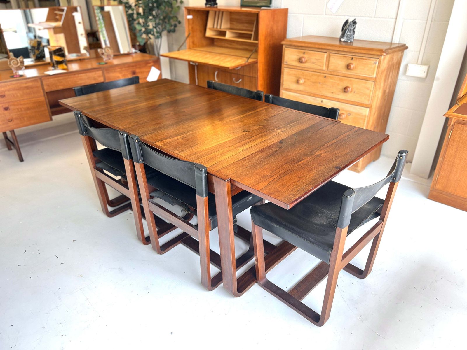 Gunther Hoffstead Rosewood Extending Dining Table & 6 Chairs For Uniflex photo 3145.0