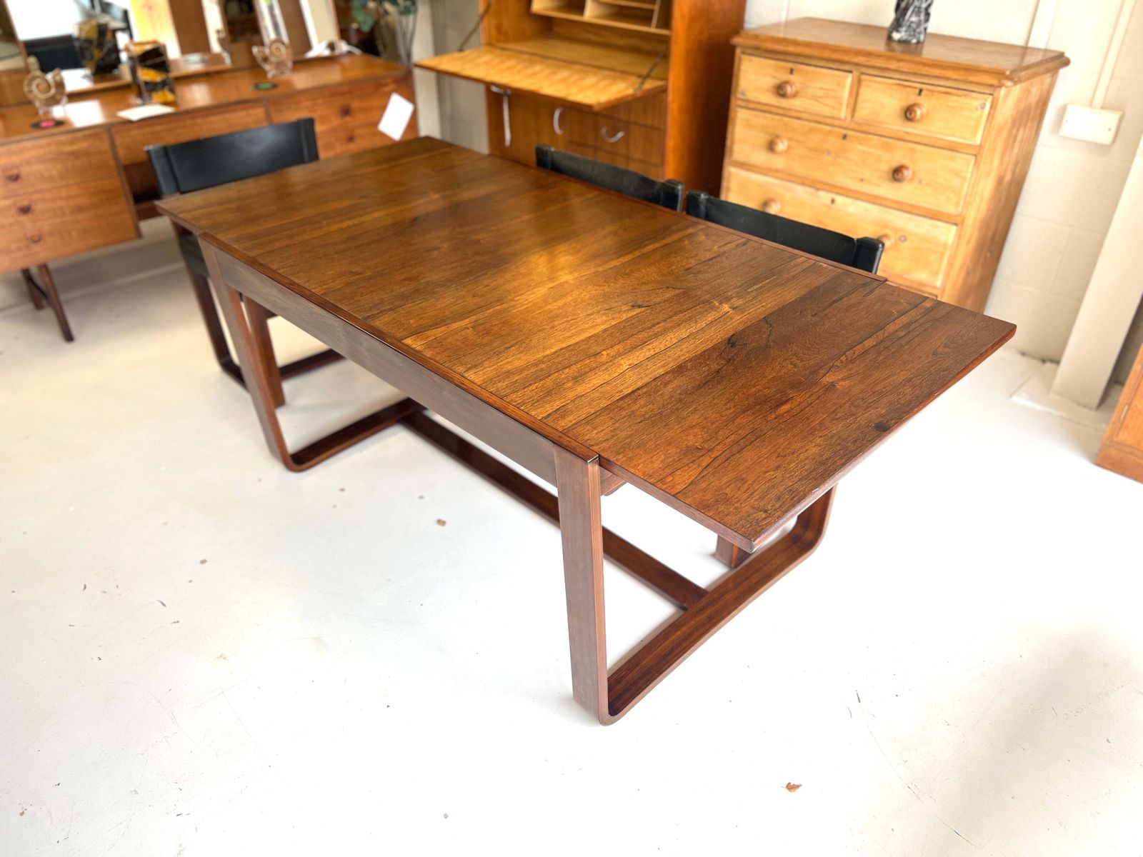 Gunther Hoffstead Rosewood Extending Dining Table & 6 Chairs For Uniflex photo vinterior