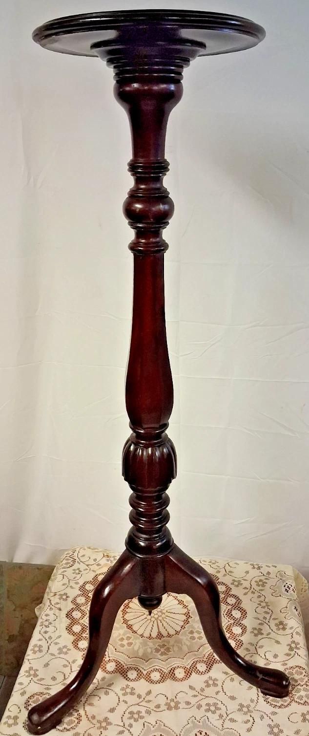 Antique Mahogany Plant Lamp Stand With 1887 Markings A Rare Find