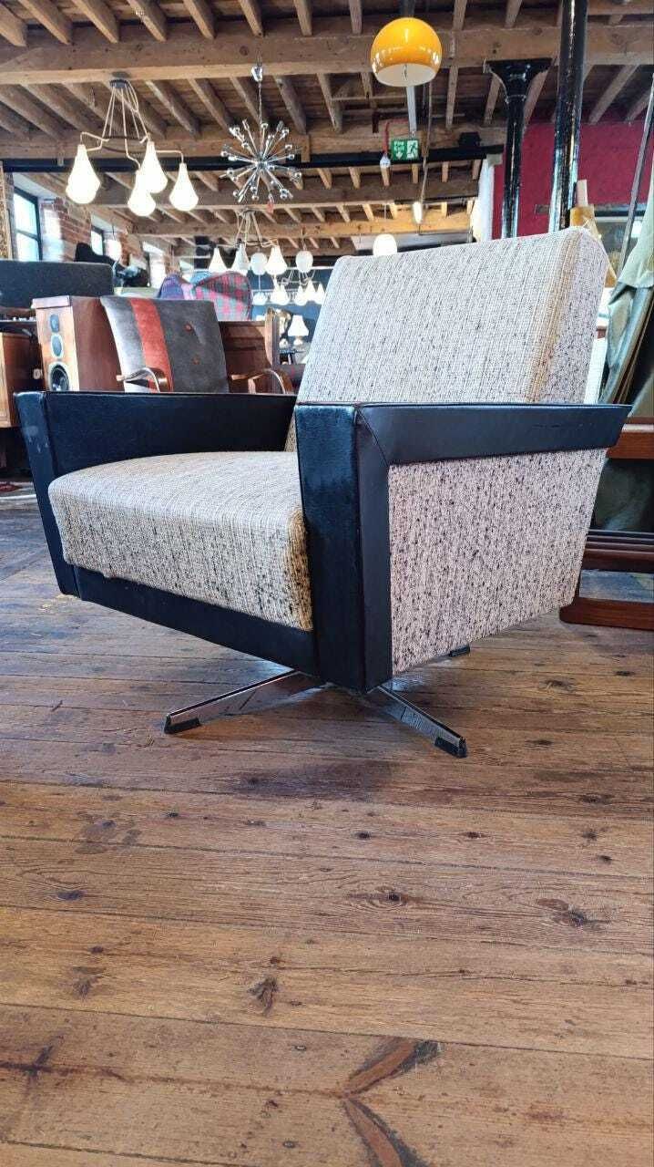 1950s Italian Style Swivel Lounge Chair, Likely British Manufacture photo furniture