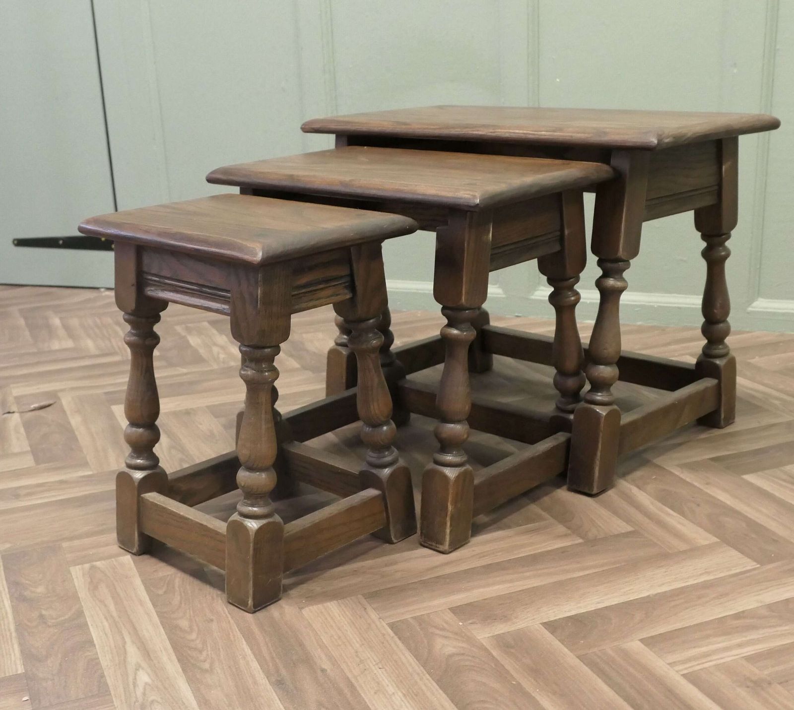 Country Oak Nest Of Tables By Old Charm photo furniture