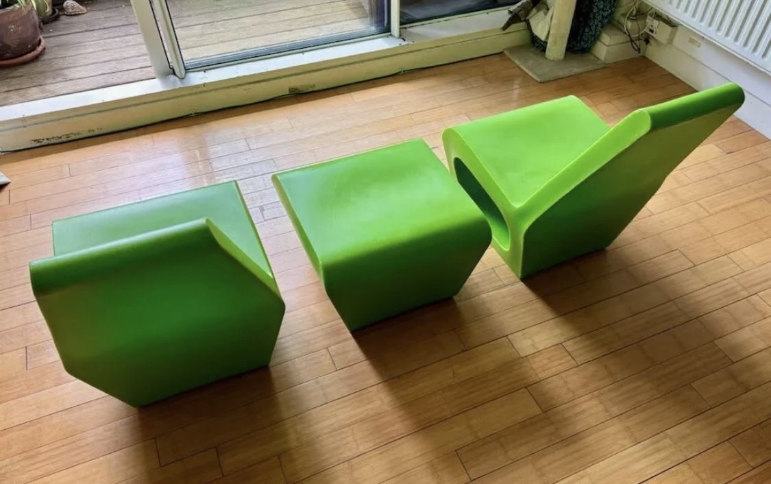 Jellyfish Rocking Chairs & Ottoman  By Wiel Arets For Quinze & Milan photo vinterior