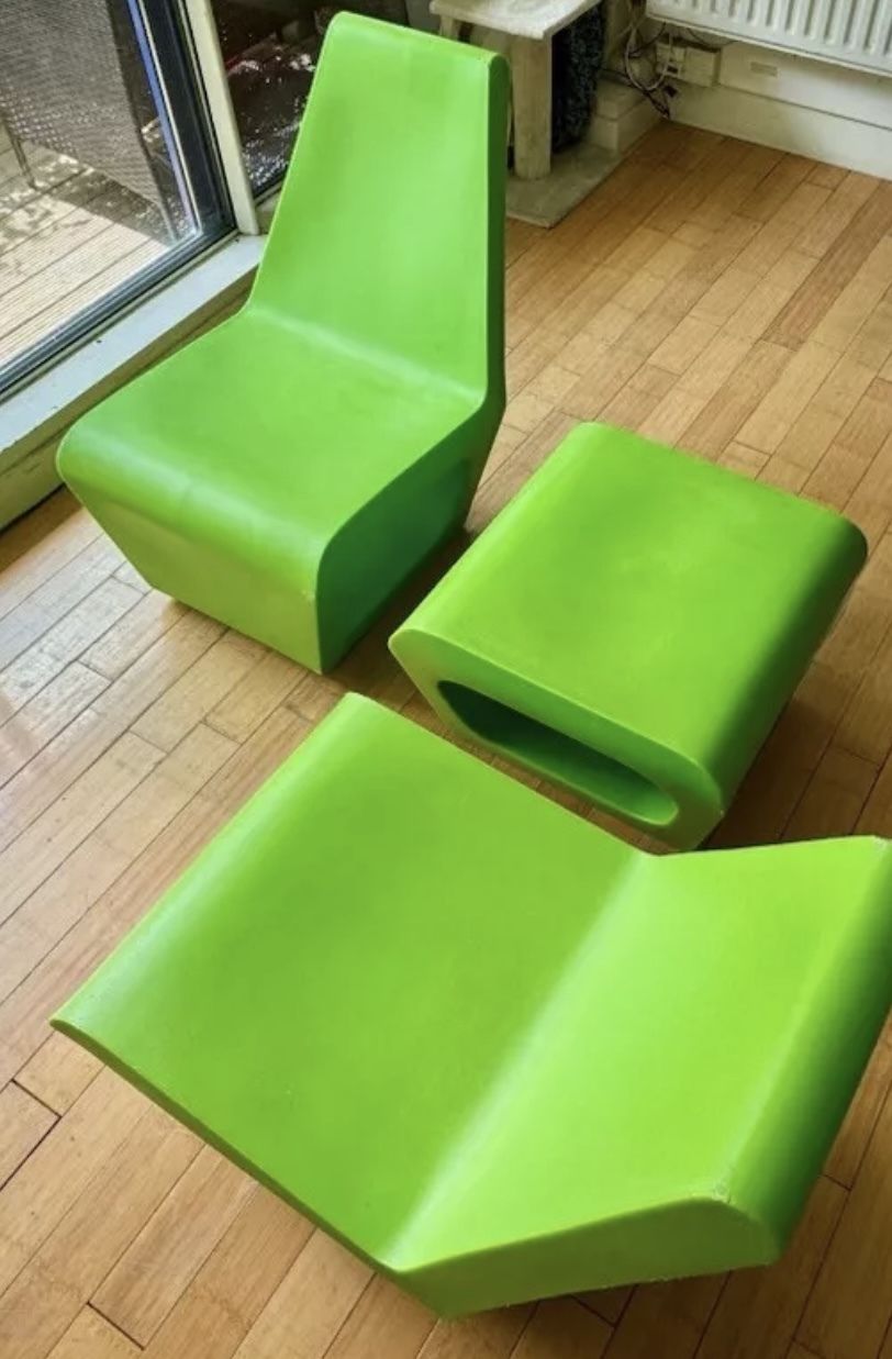 photo furniture Jellyfish Rocking Chairs & Ottoman  By Wiel Arets For Quinze & Milan