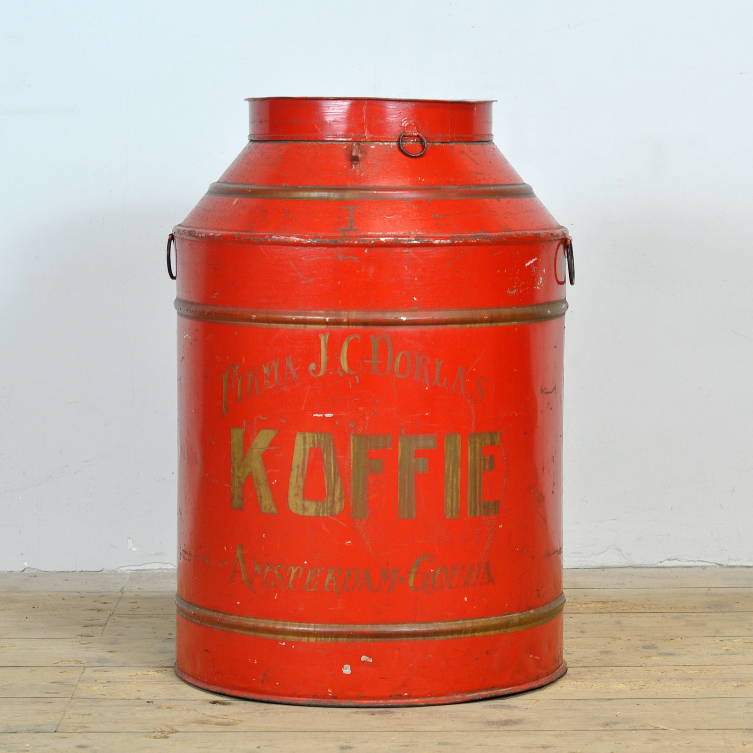 Large Metal Coffee Tin By J.C. Dorlas, Circa 1920