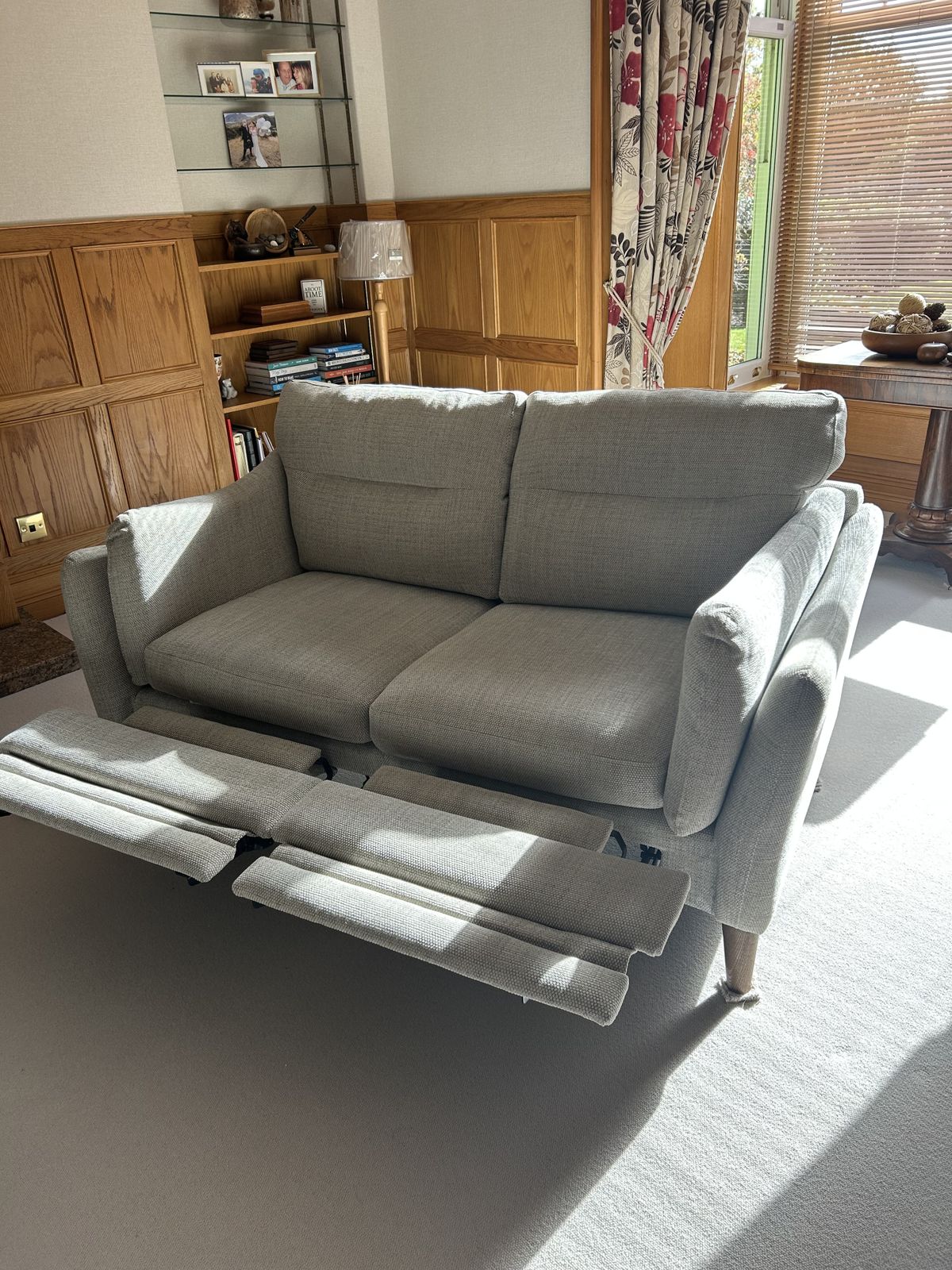 Furniture Calypso 2 Seater Motion Lounger,Plus Cuddler Motion Lounger, Pearl photo