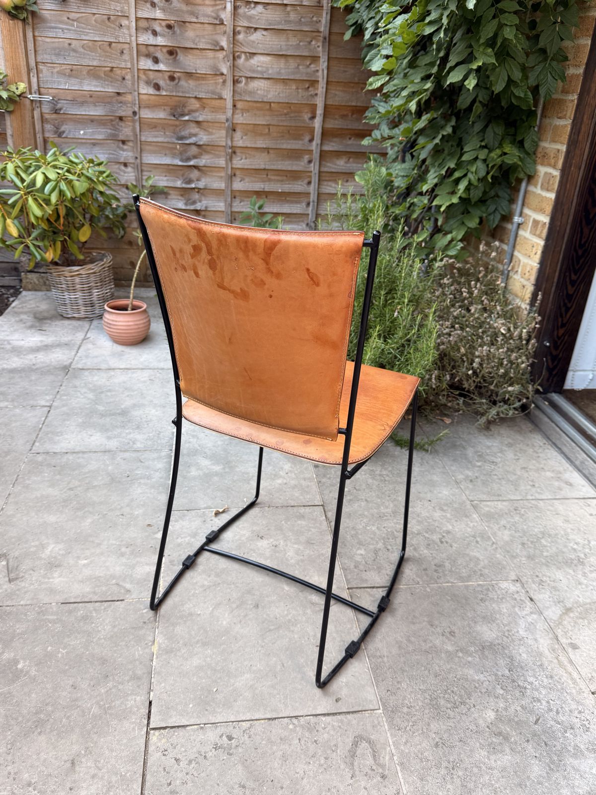 Italian Postmodern 1990's Designer Leather Dining Chairs By Segis (Set Of 4 Chairs) photo vinterior
