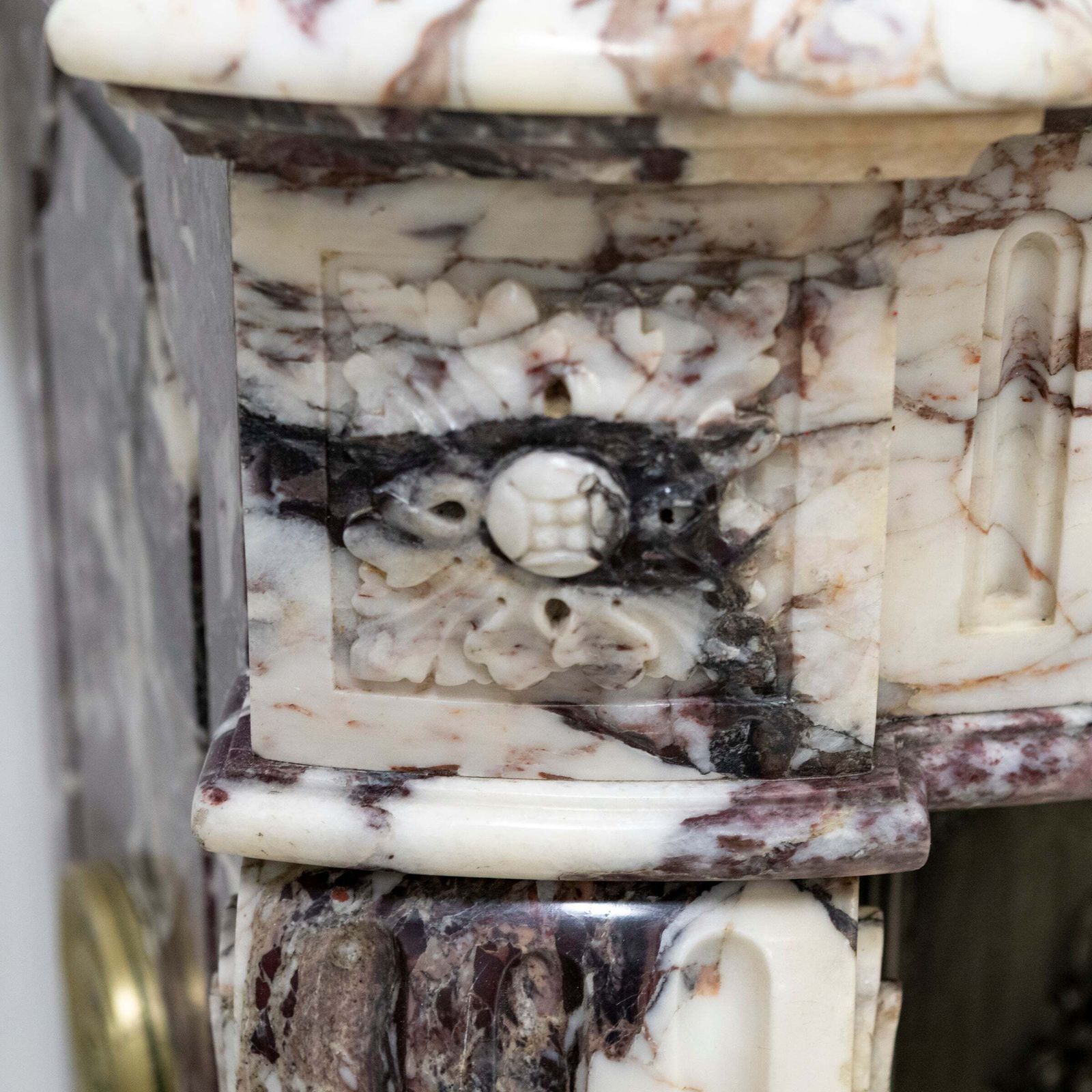 Antique 19th Century Brèche Marble Louis Style Fireplace Surround photo vinterior