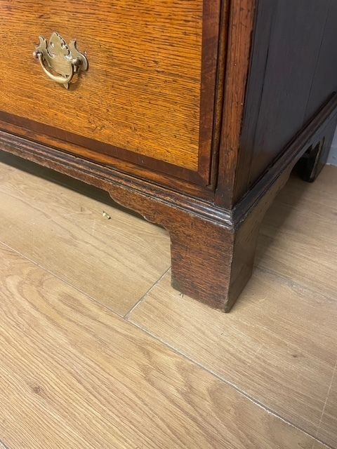 Georgian Oak And Cross Banded Mahogany Four Height Chest Of Drawers Circa 1790 photo for sale