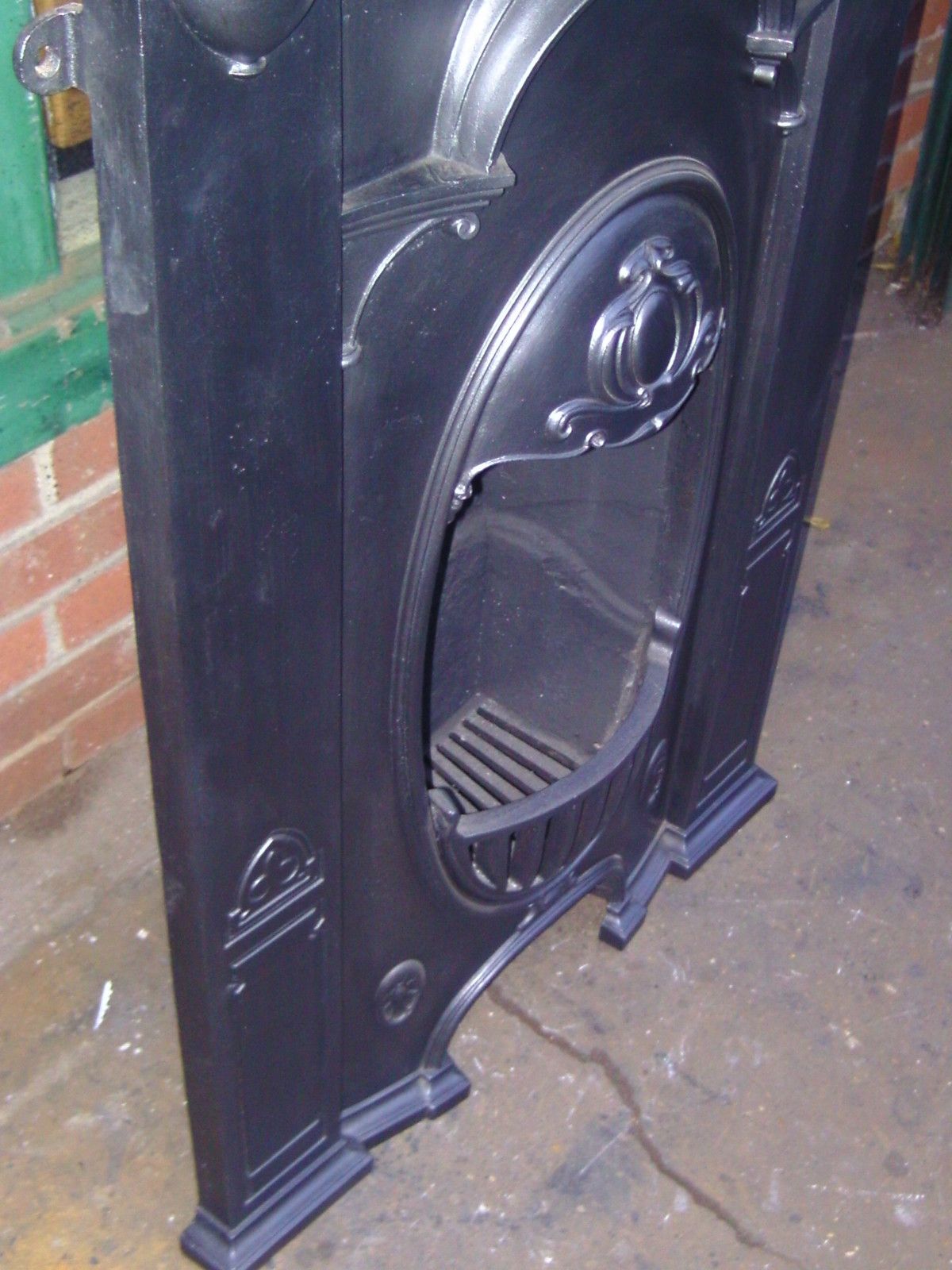 Home Fixtures Arts And Crafts Tall Cast Iron Combination Fireplace. Fireplace Surround Antique photo