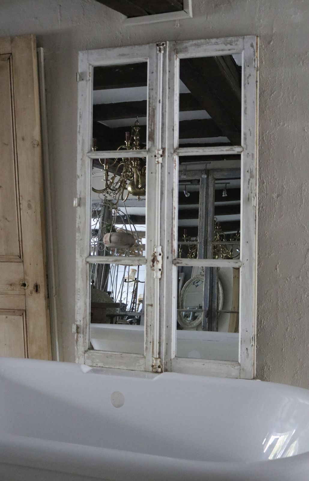Floor Standing French Window Frame Mirrors photo Home Decor