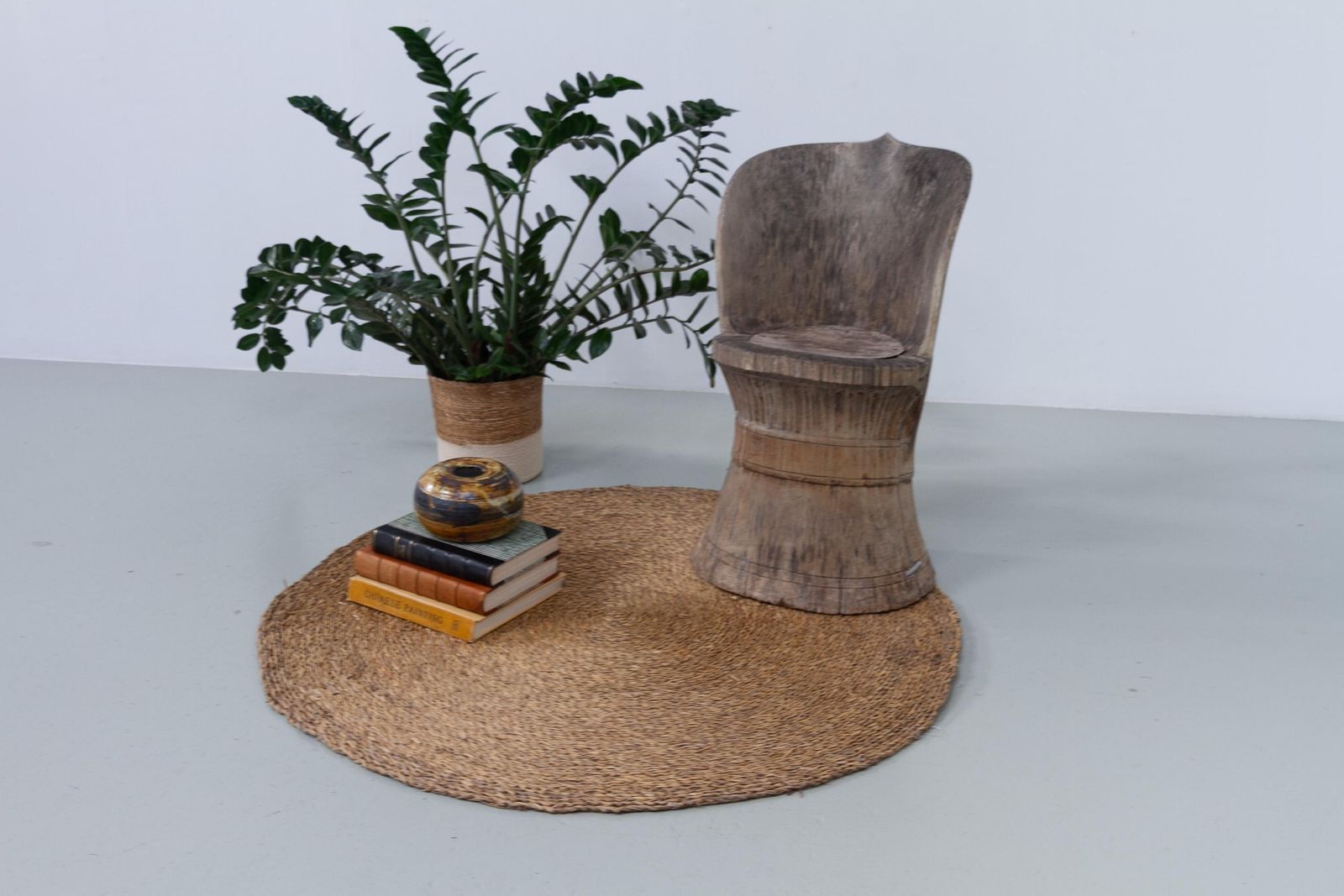 1866.0 Antique Norwegian Kubbestol (Stump Chair), With Carvings, 1800s. photo