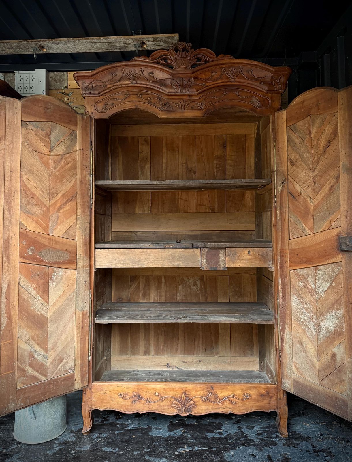 Stunning Imposing Antique French Cherrywood Armoire photo furniture