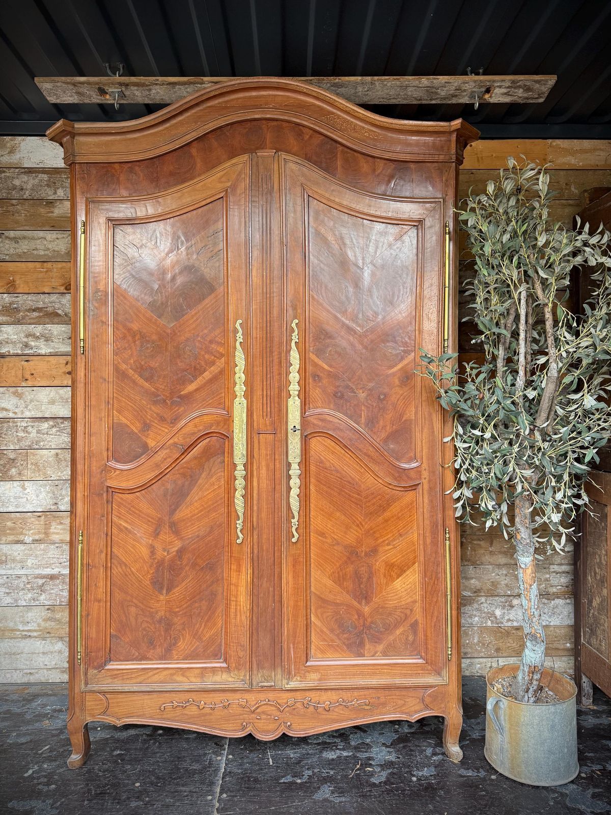 Imposing Antique French Cherrywood Armoire photo Furniture