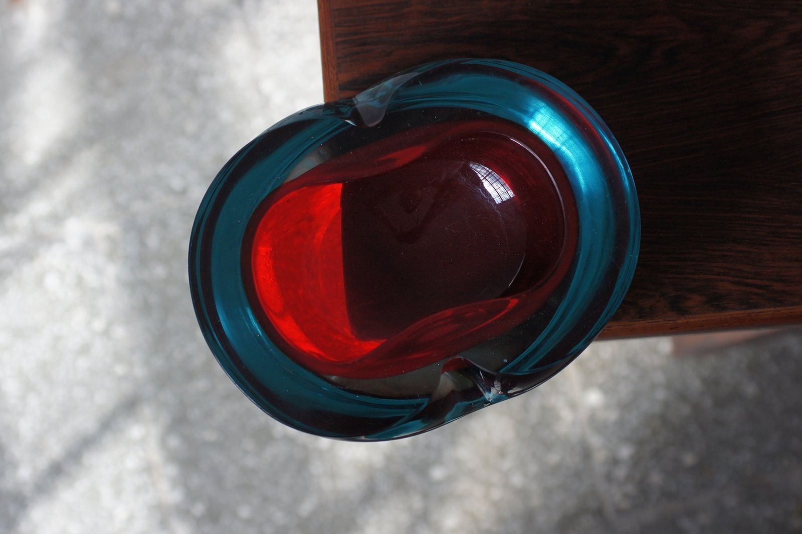 Vintage Italian Sommerso Murano Glass Ashtray, 1970s photo for sale