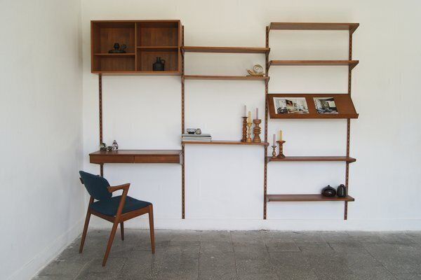 Mid Century Shelves & Wall Units & Desk By Kai Kristiansen For Fm Mobler, 1960s photo for sale