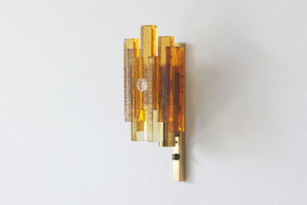 Stacked Glass And Brass Wall Sconce By Svend Aage Holm Sørensen For Hassel & Teudt, 1960s photo furniture