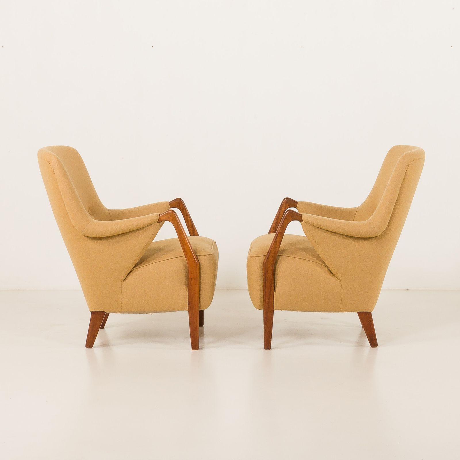 Scandinavian Mid Century Lounge Chairs In Teak And Wool, Set Of 2, 1960s photo buy