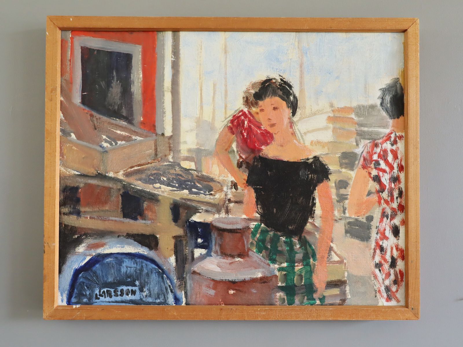At The Market Oil Painting
