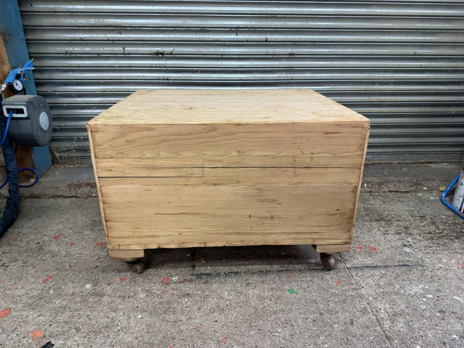 One Of A Kind Antique Pine Blanket Box/Cupboard Ready For Finish   Wax/Paint photo vintage