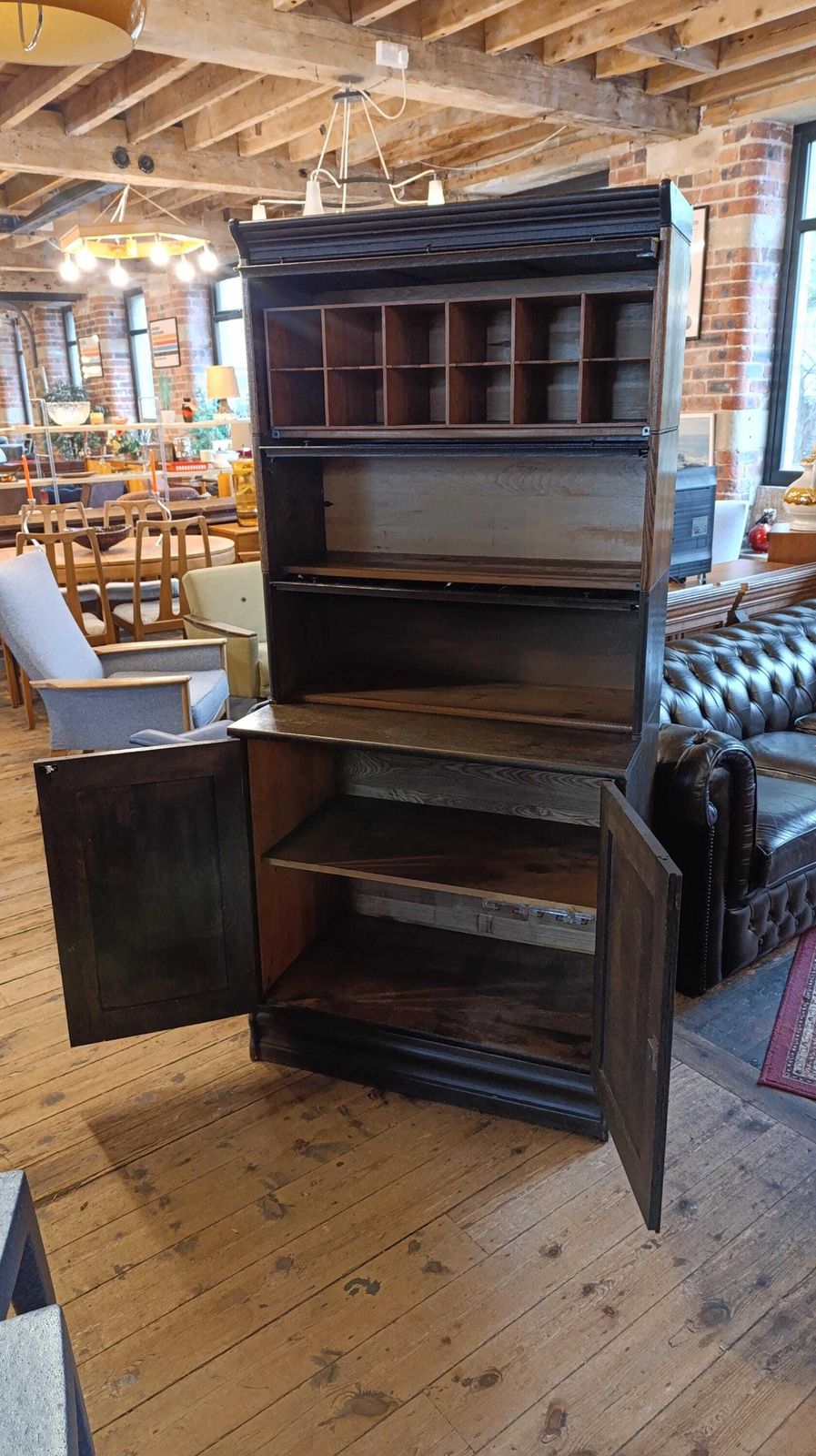 Rare Edwardian Oak Solicitor’s Correspondence & Book Cabinet (C.1900–1930) photo Furniture