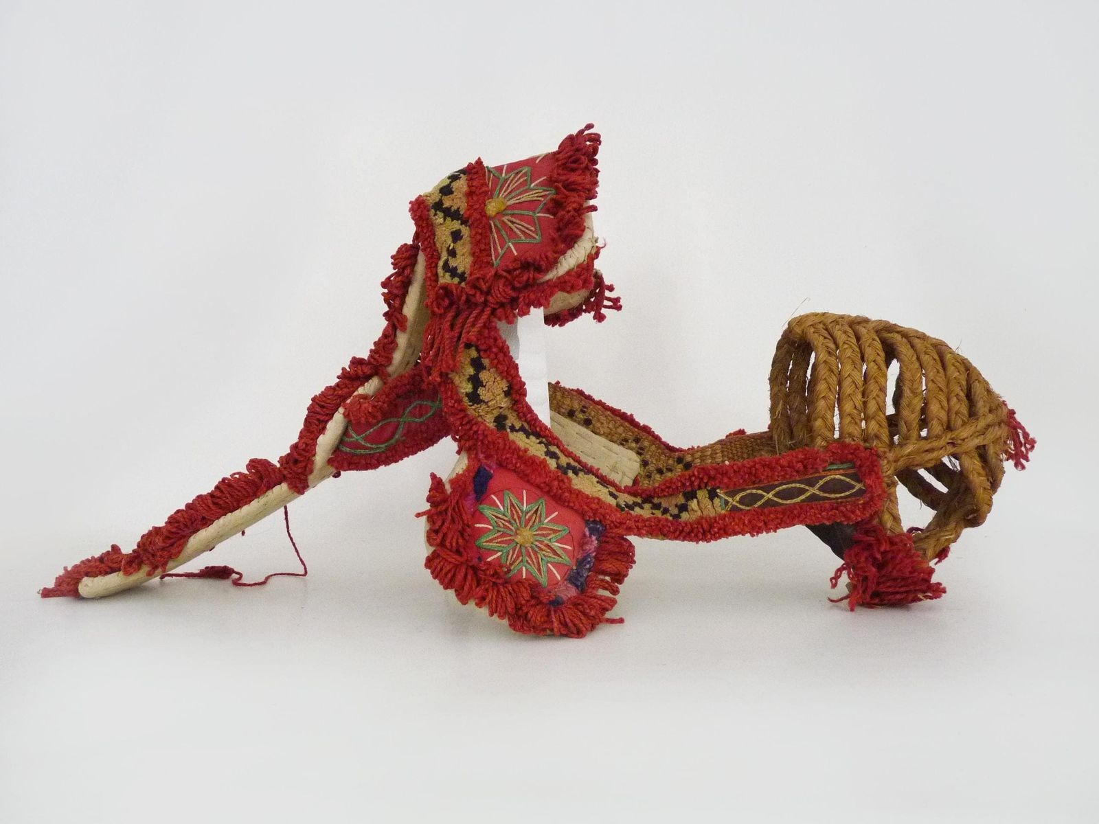 Traditional Spanish Donkey Harness Made Of Straw And Wool. Burro Taxi. 19th Century photo furniture