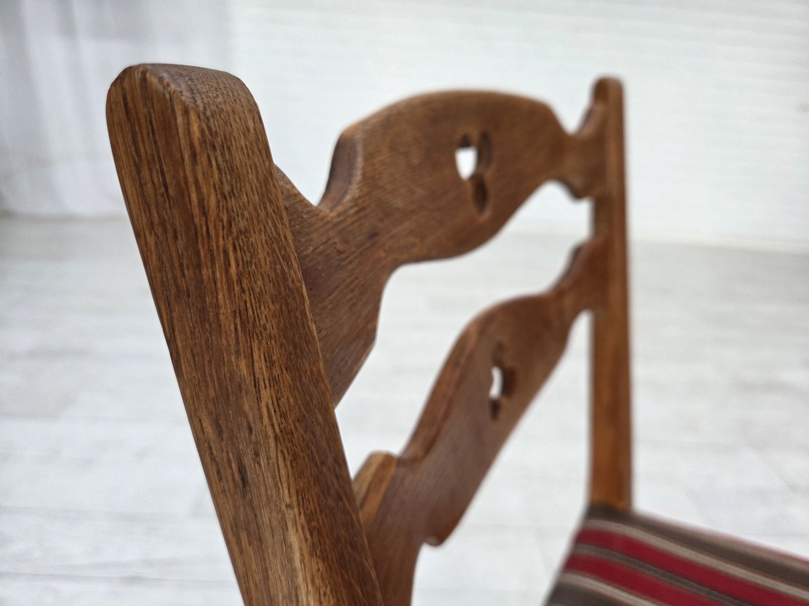 1960s, Set Of 4 Pcs Danish Dining Chairs, Furniture Wool, Solid Oak Wood. photo Furniture