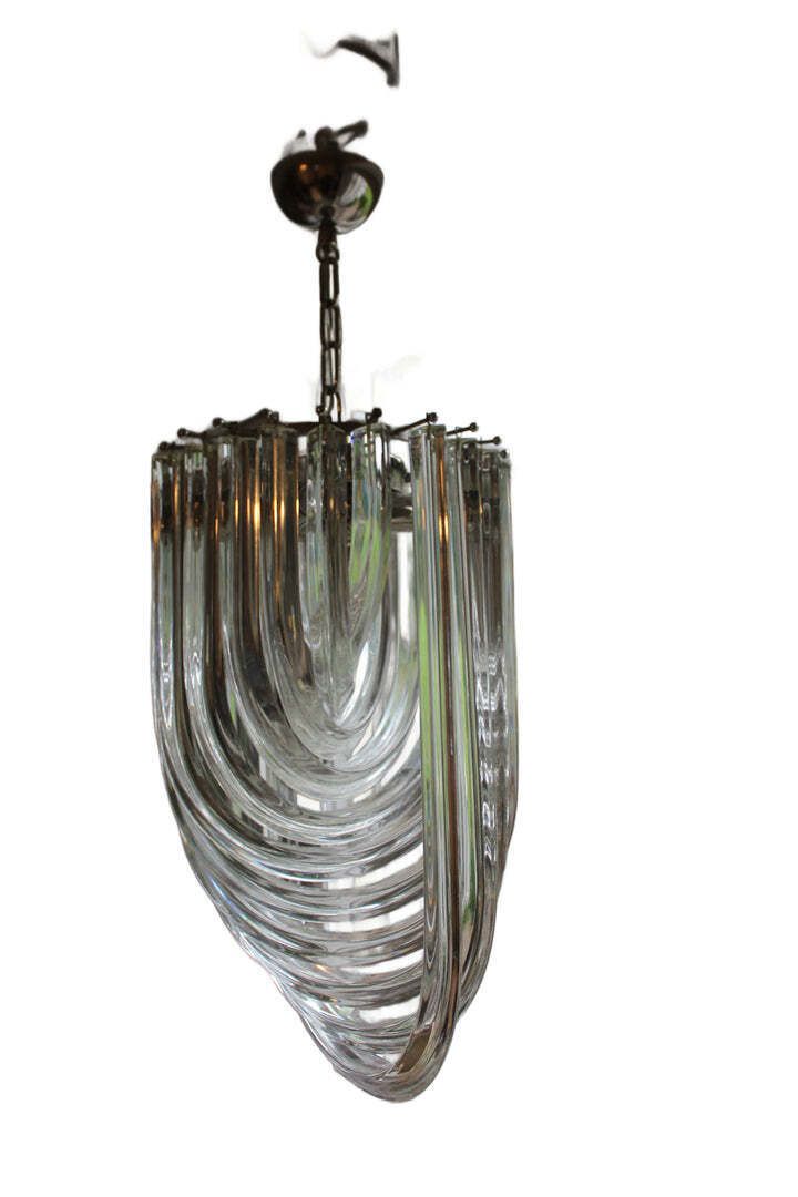 Murano Venini Chandelier  Italian Mid Century Glass C. 1980s photo for sale