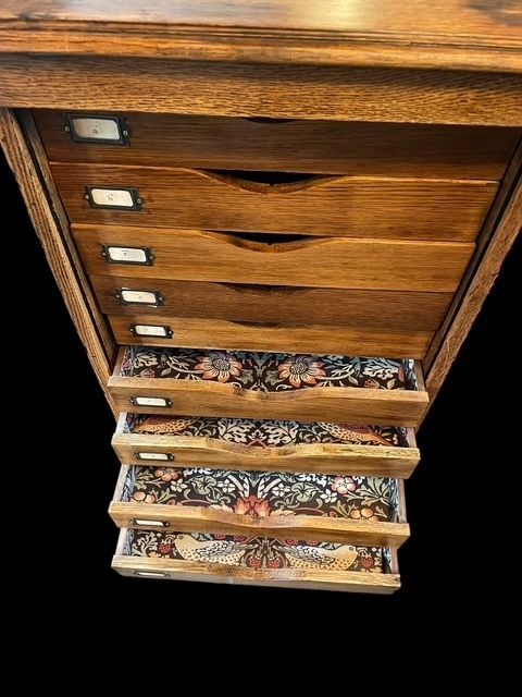Early 20th. Century 9 Drawer Oak Cabinet photo vinterior