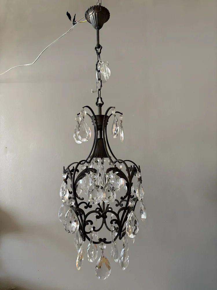 Antique Italian Cage Chandelier photo Lighting
