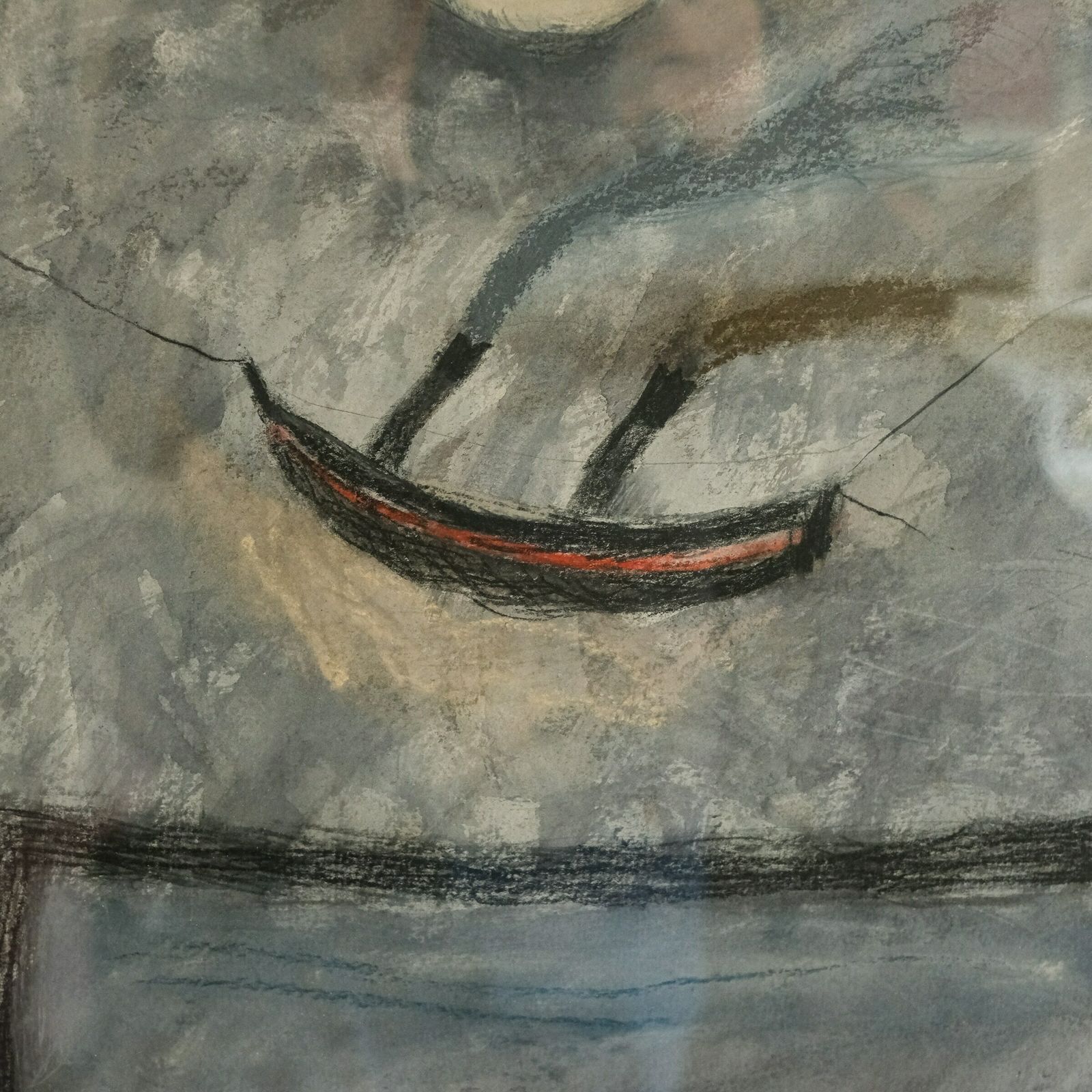 Boat With Pontoon Mixed Media On Paper Carol Ann Sutherland Dated ’93 photo furniture