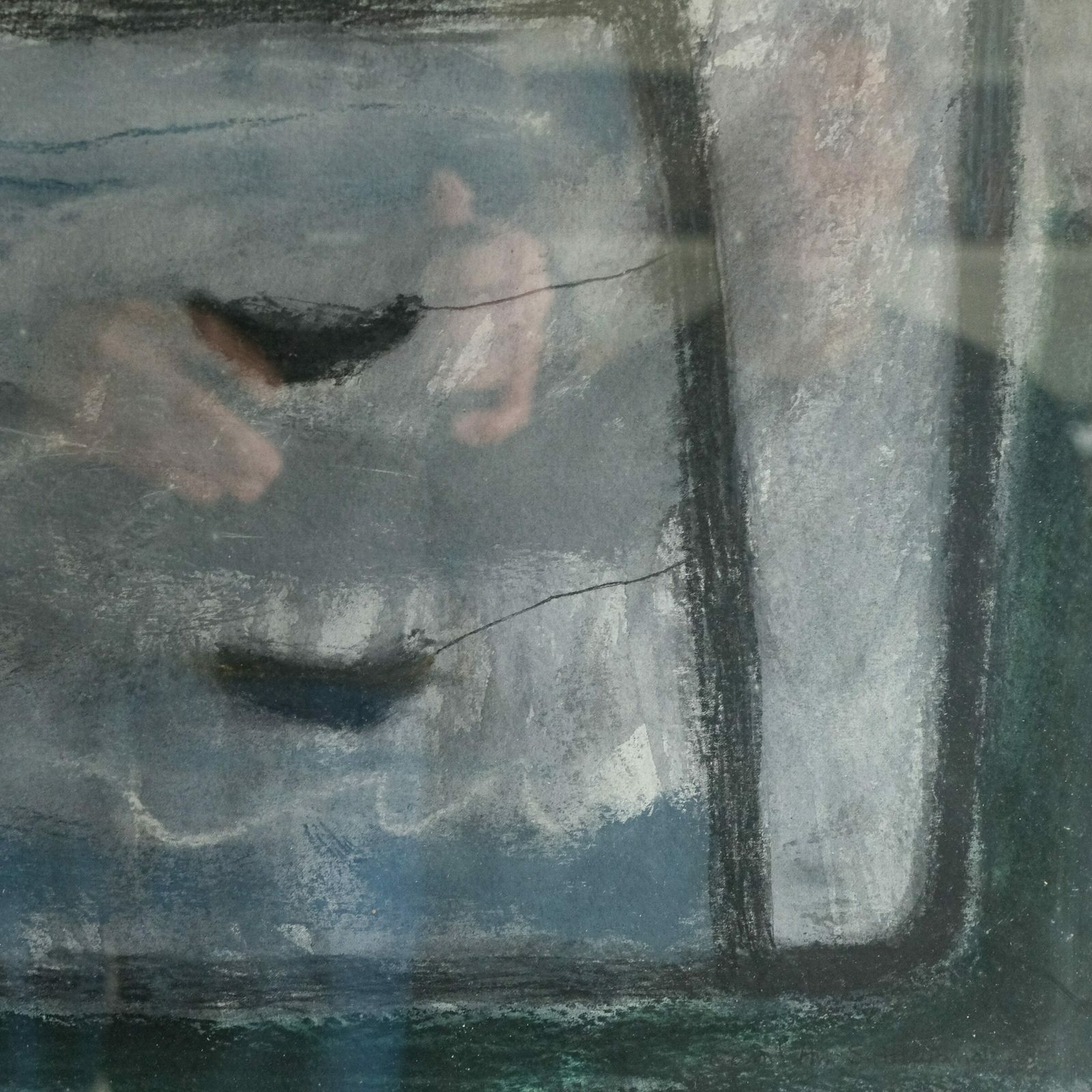 Boat With Pontoon Mixed Media On Paper Carol Ann Sutherland Dated ’93 photo Art