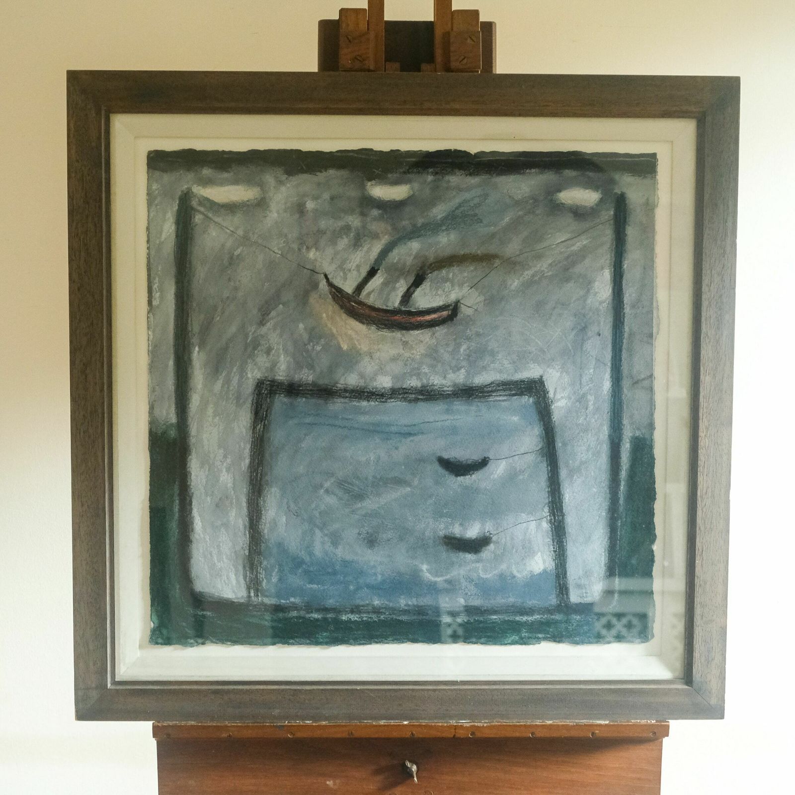 Boat With Pontoon Mixed Media On Paper Carol Ann Sutherland Dated ’93 photo 395.0