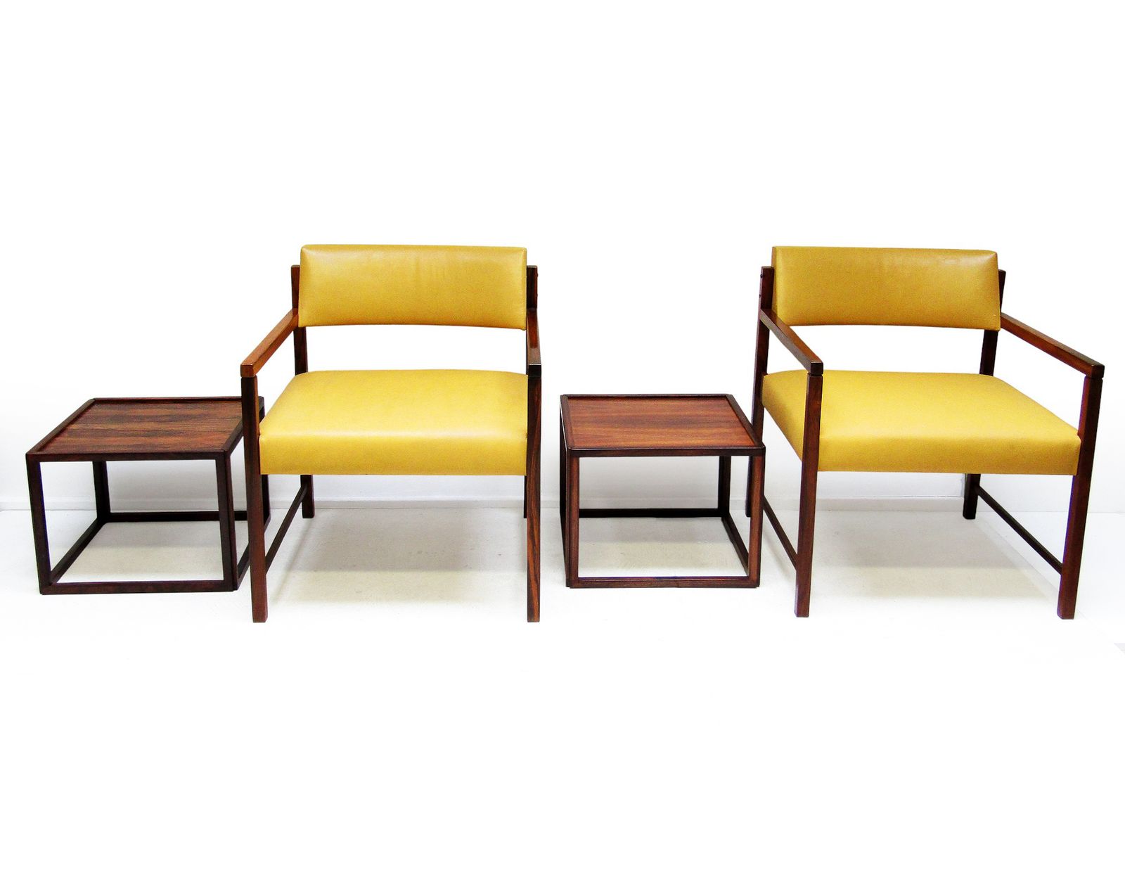 Furniture Pair Of Danish Cube Side Tables In Rio Rosewood By Kai Kristiansen photo