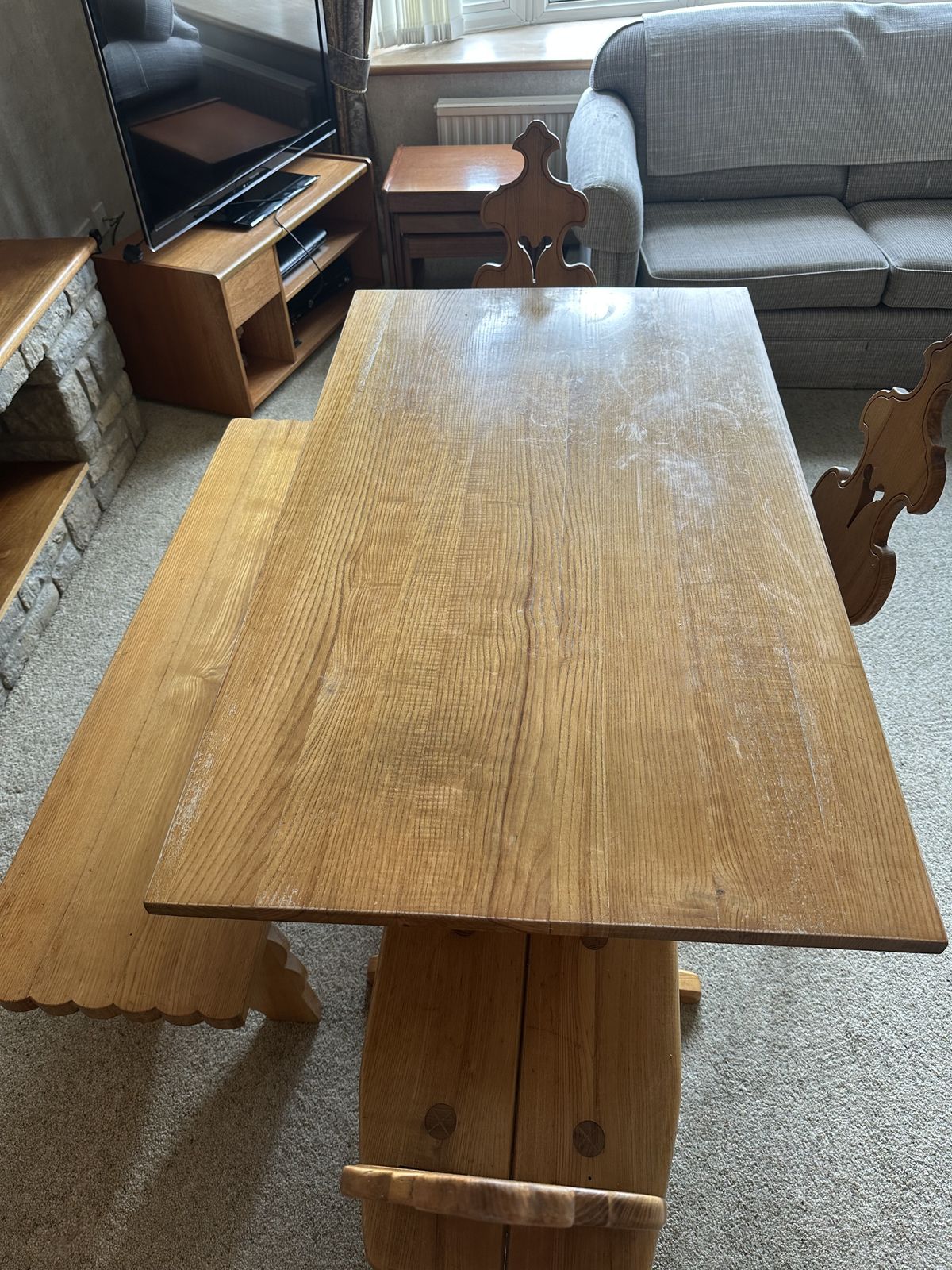 photo for sale Mid Century Dining Set Of Highly Sought After Tyrollean Design And Highly Sought After.
