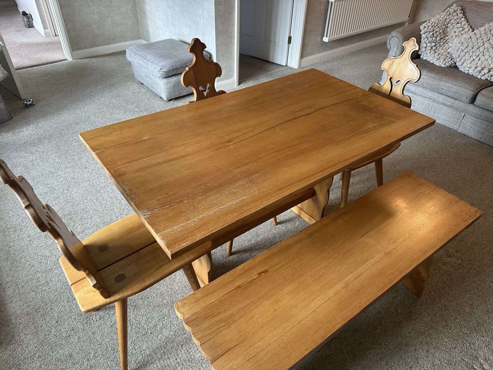 photo vintage Mid Century Dining Set Of Highly Sought After Tyrollean Design And Highly Sought After.