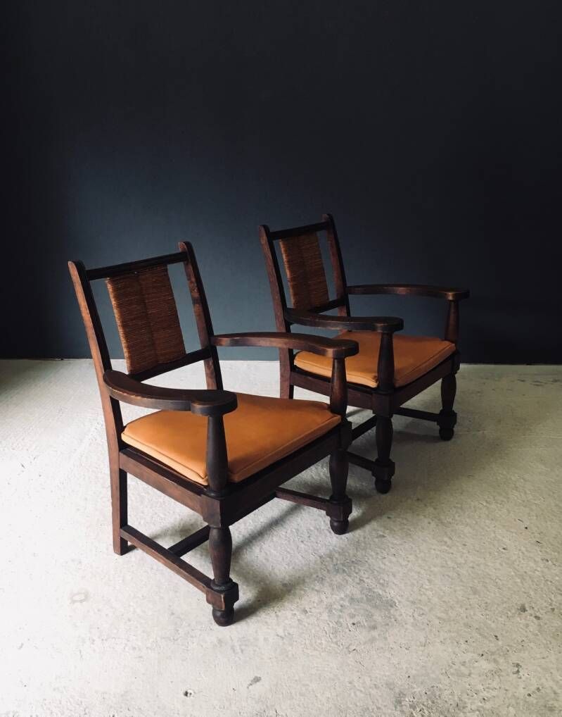 Mid Century Modernist Arm Chair Set By Francis Jourdain, France 1940's photo vintage