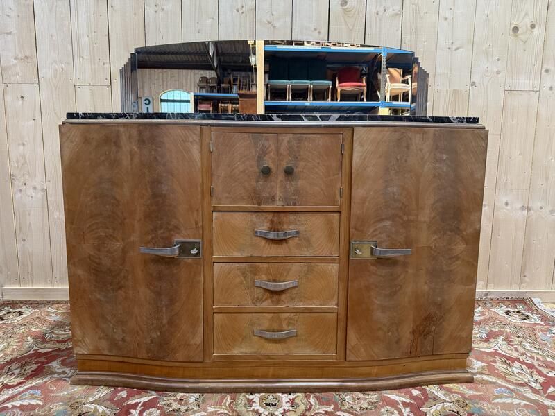 Buffet Bas époque Arr Déco Avec Miroir Et Marbre