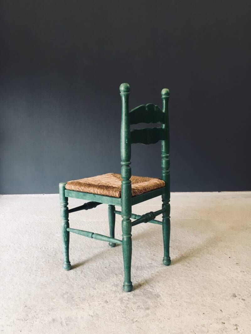photo buy Austrian Alps Rustic Design Green Side Chairs, Austria 1950's