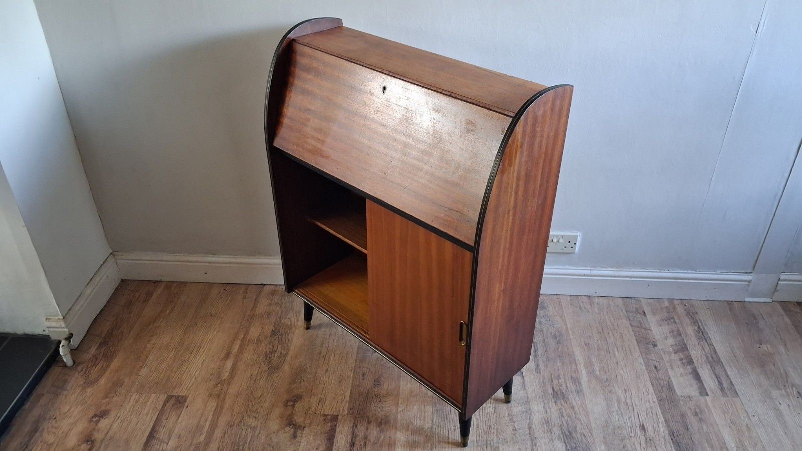 1960's Danish Mid Century Teak Drop Leaf Writing Bureau /Desk photo 245.0