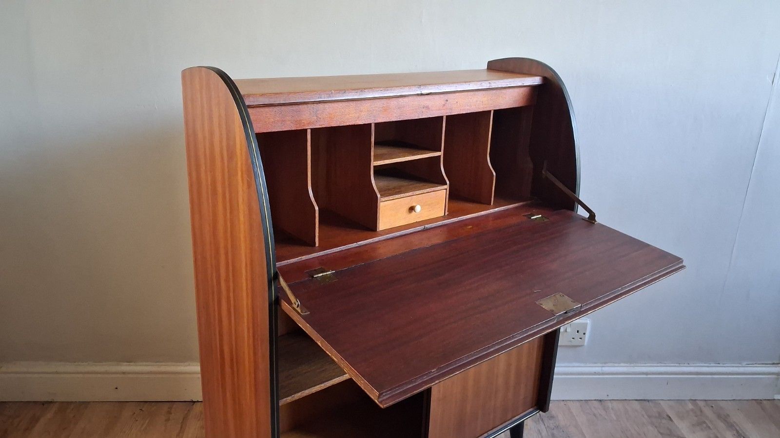 photo buy 1960's Danish Mid Century Teak Drop Leaf Writing Bureau /Desk