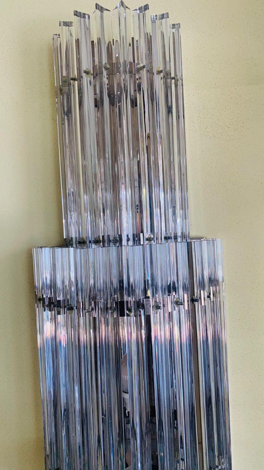 Wall Lamp, Pair Of Murano Glass Slat Sconce New Enrico Neri photo Lighting