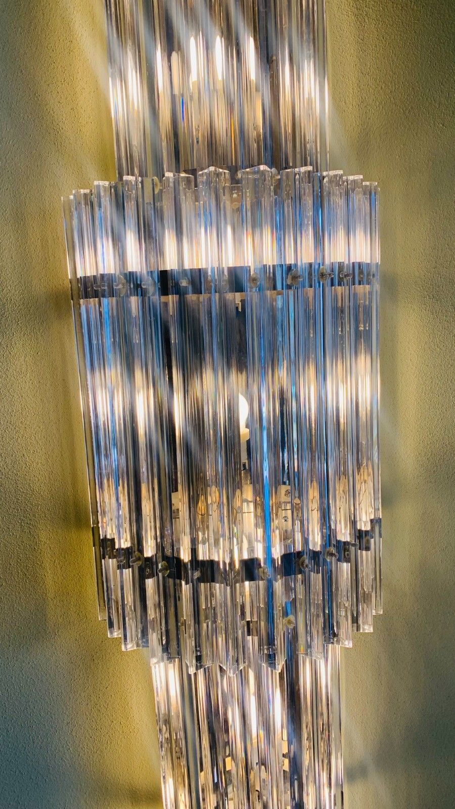 Wall Lamp, Pair Of Murano Glass Slat Sconce New Enrico Neri photo 6981.0