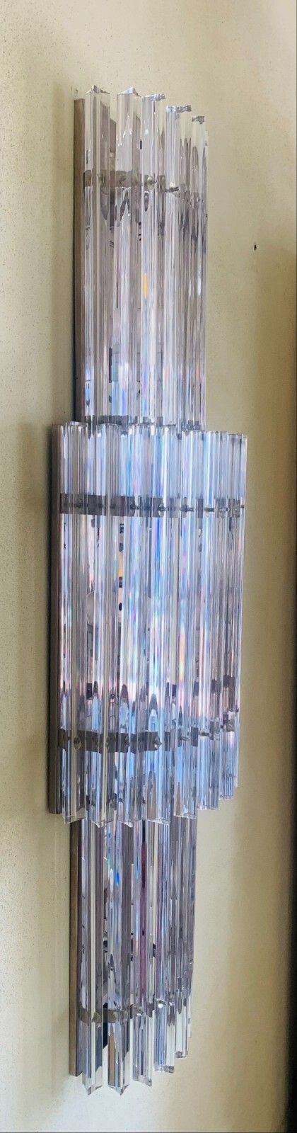 Wall Lamp, Pair Of Murano Glass Slat Sconce New Enrico Neri photo vinterior