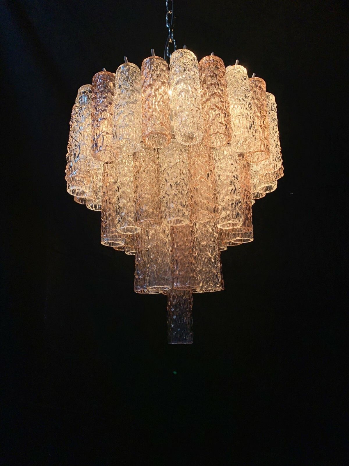 Tube Chandelier 1970s, Murano, Attributed To The Company Venini photo buy