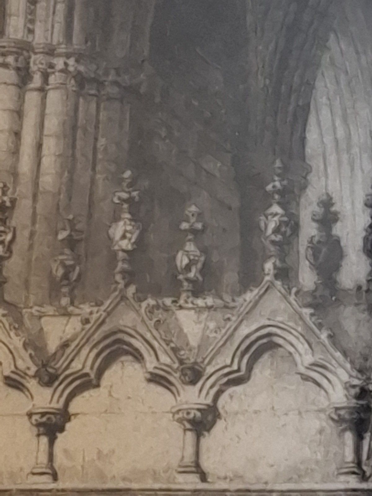 Antique Large  Axel Haig Etching Interior York Minster South Transept 1905 Rare photo 400.0