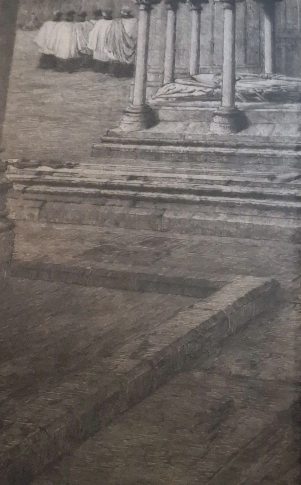 photo for sale Antique Large  Axel Haig Etching Interior York Minster South Transept 1905 Rare