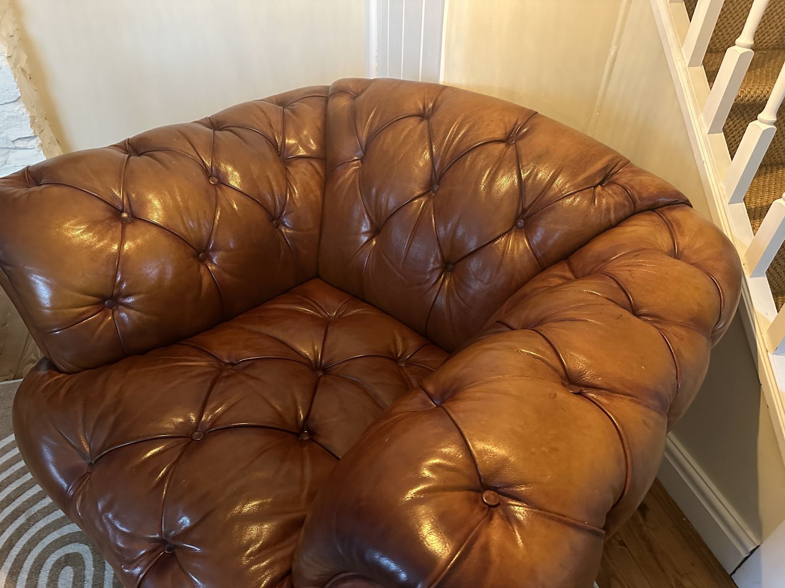 Tetrad Oskar Chesterfield Chair In Brown Buffalo Hide Leather Stunning photo buy